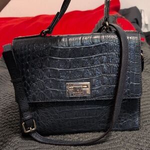 Kate Spade Orchard Valley Doris Black Crocodile Embossed Women's Bag